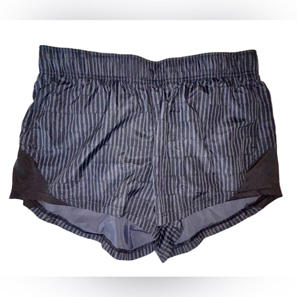 Athletic Works Black and Gray Striped Running Shorts Women's Size 12/14